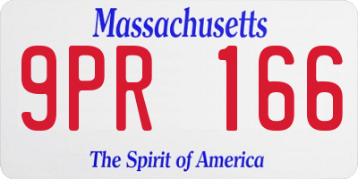 MA license plate 9PR166