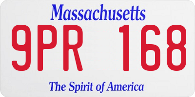 MA license plate 9PR168