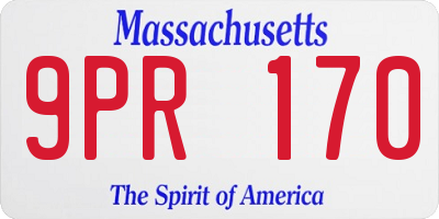 MA license plate 9PR170