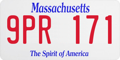 MA license plate 9PR171