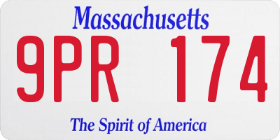 MA license plate 9PR174