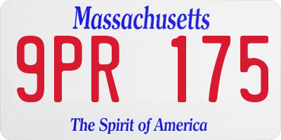 MA license plate 9PR175