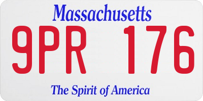 MA license plate 9PR176