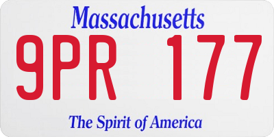 MA license plate 9PR177