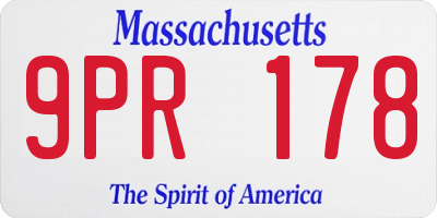 MA license plate 9PR178