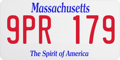 MA license plate 9PR179