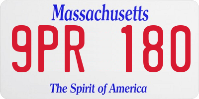 MA license plate 9PR180