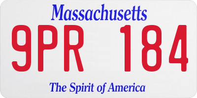 MA license plate 9PR184
