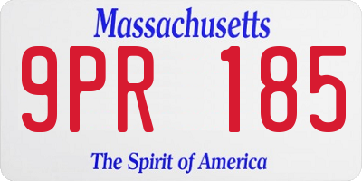 MA license plate 9PR185