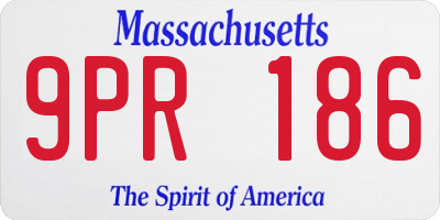 MA license plate 9PR186