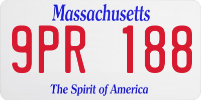 MA license plate 9PR188
