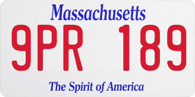 MA license plate 9PR189