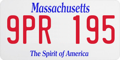 MA license plate 9PR195