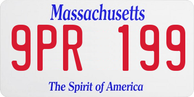 MA license plate 9PR199