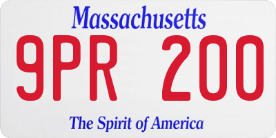MA license plate 9PR200