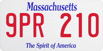 MA license plate 9PR210