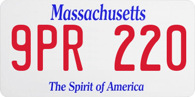 MA license plate 9PR220