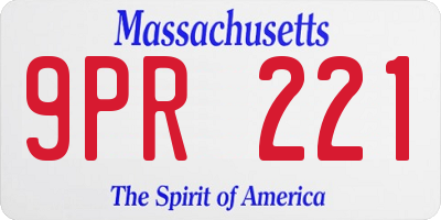 MA license plate 9PR221