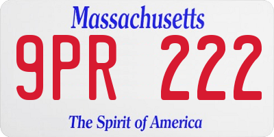 MA license plate 9PR222