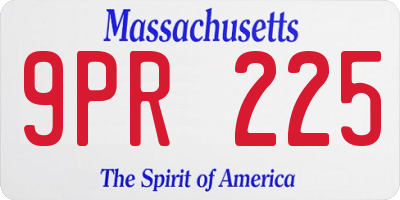 MA license plate 9PR225