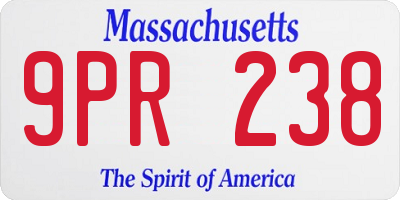 MA license plate 9PR238