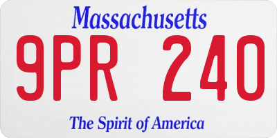 MA license plate 9PR240