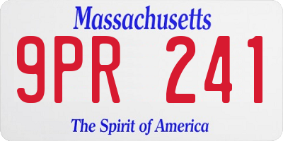 MA license plate 9PR241
