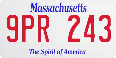 MA license plate 9PR243