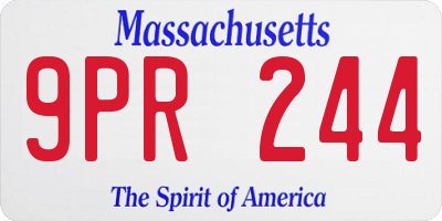 MA license plate 9PR244