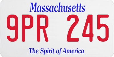 MA license plate 9PR245