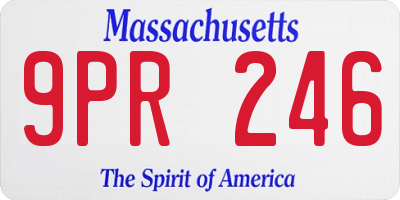 MA license plate 9PR246