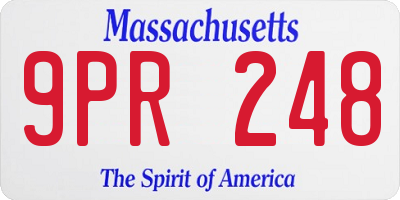 MA license plate 9PR248