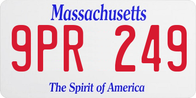 MA license plate 9PR249