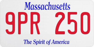 MA license plate 9PR250