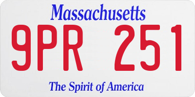 MA license plate 9PR251