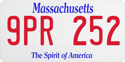 MA license plate 9PR252