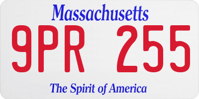 MA license plate 9PR255
