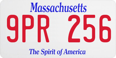 MA license plate 9PR256