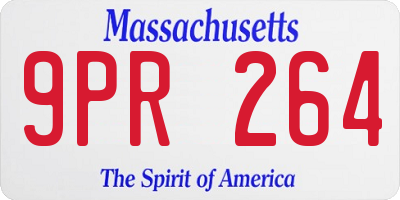 MA license plate 9PR264