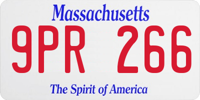 MA license plate 9PR266