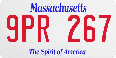 MA license plate 9PR267