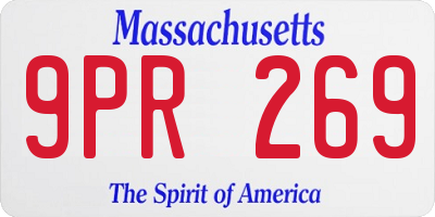 MA license plate 9PR269