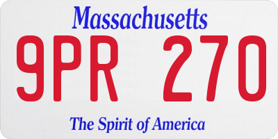 MA license plate 9PR270