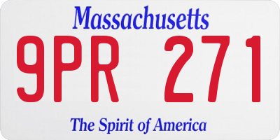 MA license plate 9PR271