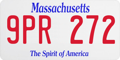 MA license plate 9PR272