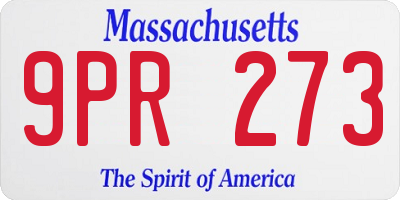MA license plate 9PR273