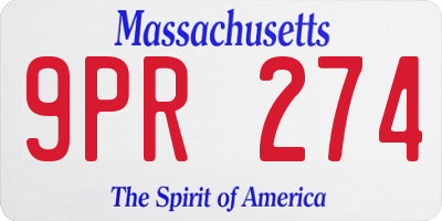 MA license plate 9PR274