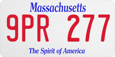MA license plate 9PR277
