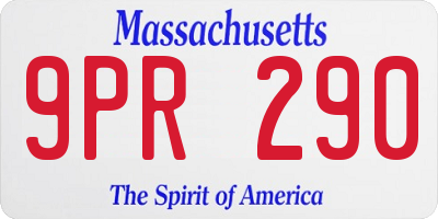 MA license plate 9PR290