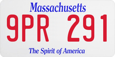 MA license plate 9PR291